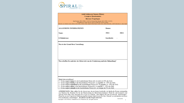 ASH: Betreuer Fragebogen (Digital, Deutsch)