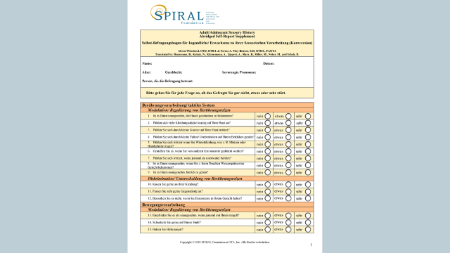 ASH: Selbst-Befragungsbogen - Kurzversion (Digital, Deutsch)